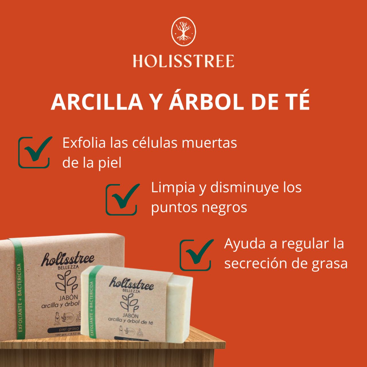 Jabón De Arcilla Y Árbol De Té Exfoliante | 100gr